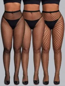 Medias de red color negro para mujer, medias de mallas para mujeres, lenceria de mujer, ropa interior de damas color negro