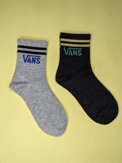 Calcetas Vans de rayas horizontales, medias deportivas, calcetines semi altos para hombres unitallas