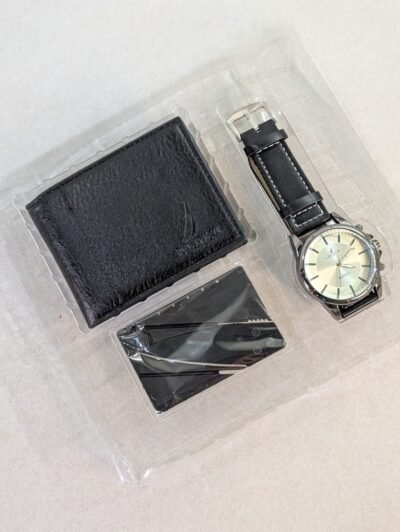 Conjunto de reloj y billetera, combo relojes con carteras para hombres de cueros, accesorios para caballeros, reloj analógico y billeteras con multidepositos