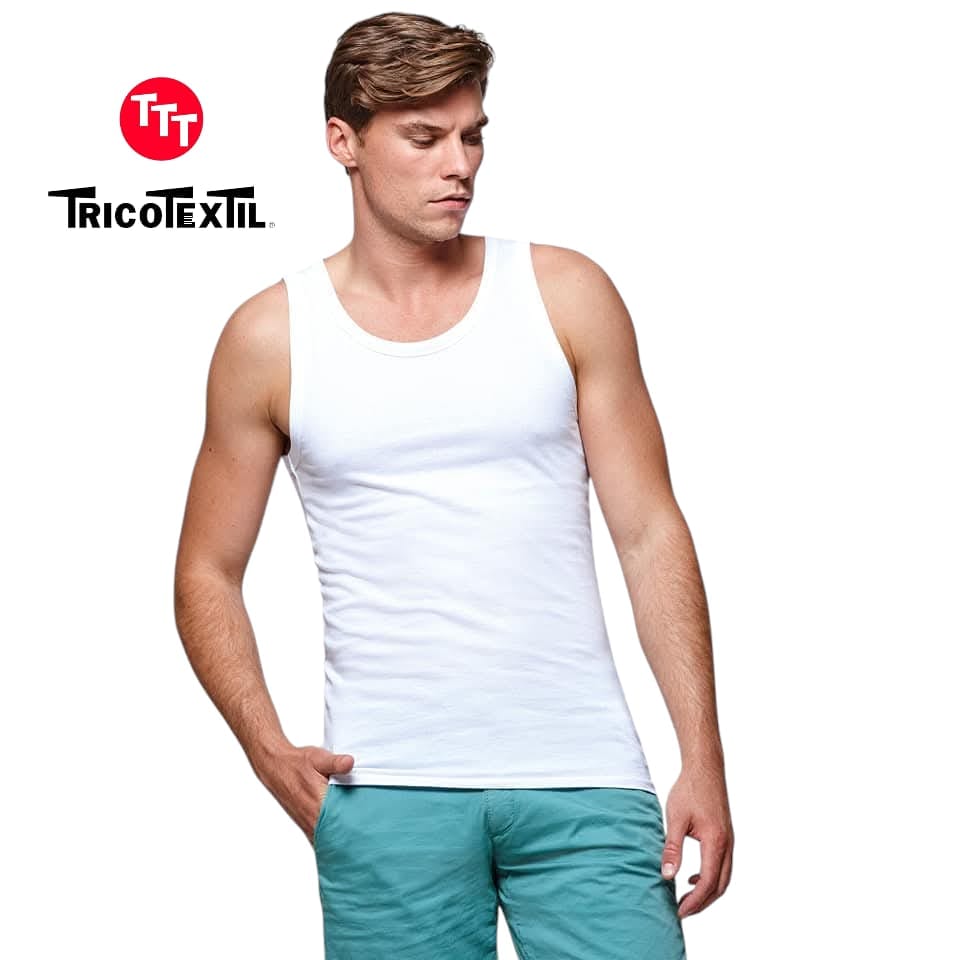 Camisolas Tricotextil para hombres, camisas de tirantes blancas, de algodón frescas