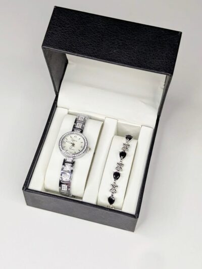 Conjuntos de reloj y pulsera para mujeres, relojes de damas, pulseras de damas de acero