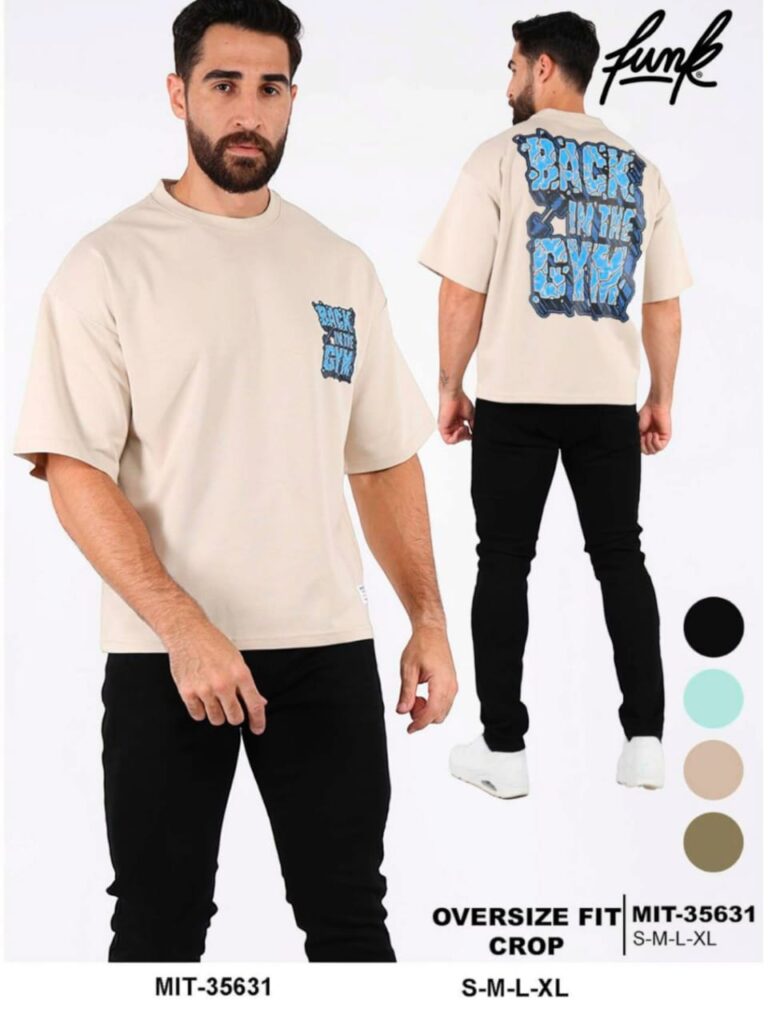 Camisetas Oversized Fit Crop hombres, para uso casual camisas de algodón FUNK