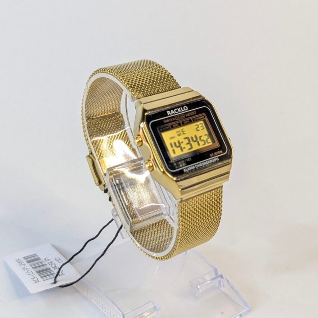 Reloj RACKLO de acero inoxidable dorado para hombres o mujeres
