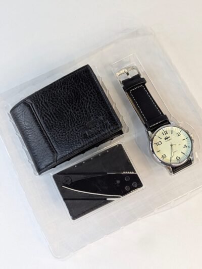 Conjunto de reloj y billetera, combo relojes con carteras para hombres de cueros, accesorios para caballeros, reloj analógico y billeteras con multidepositos