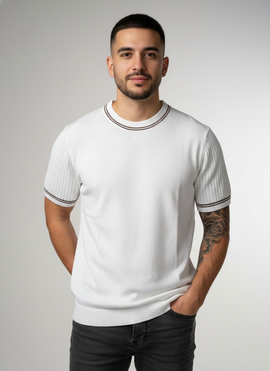 Funk Camisa estilo polo para hombres camisa de granaje, old money camiseta cuello redondo