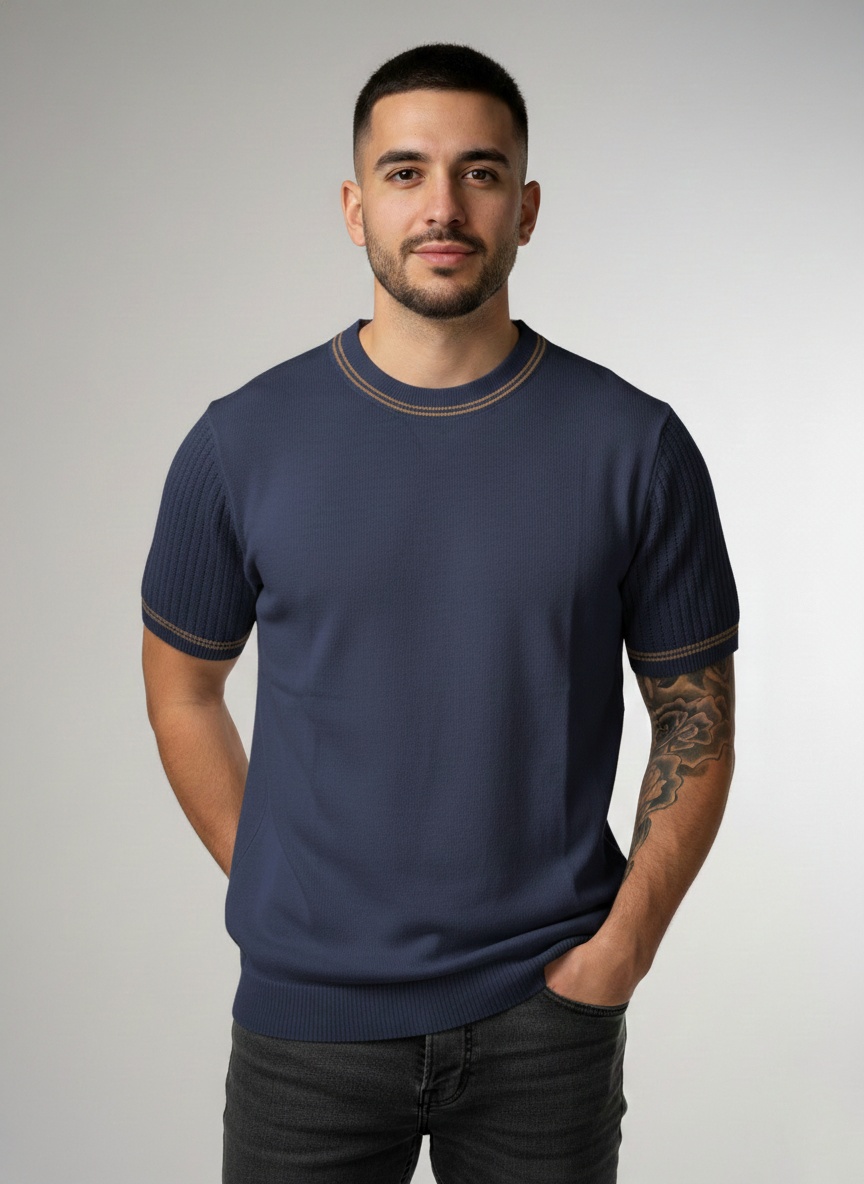 Funk Camisa estilo polo para hombres camisa de granaje, old money camiseta cuello redondo