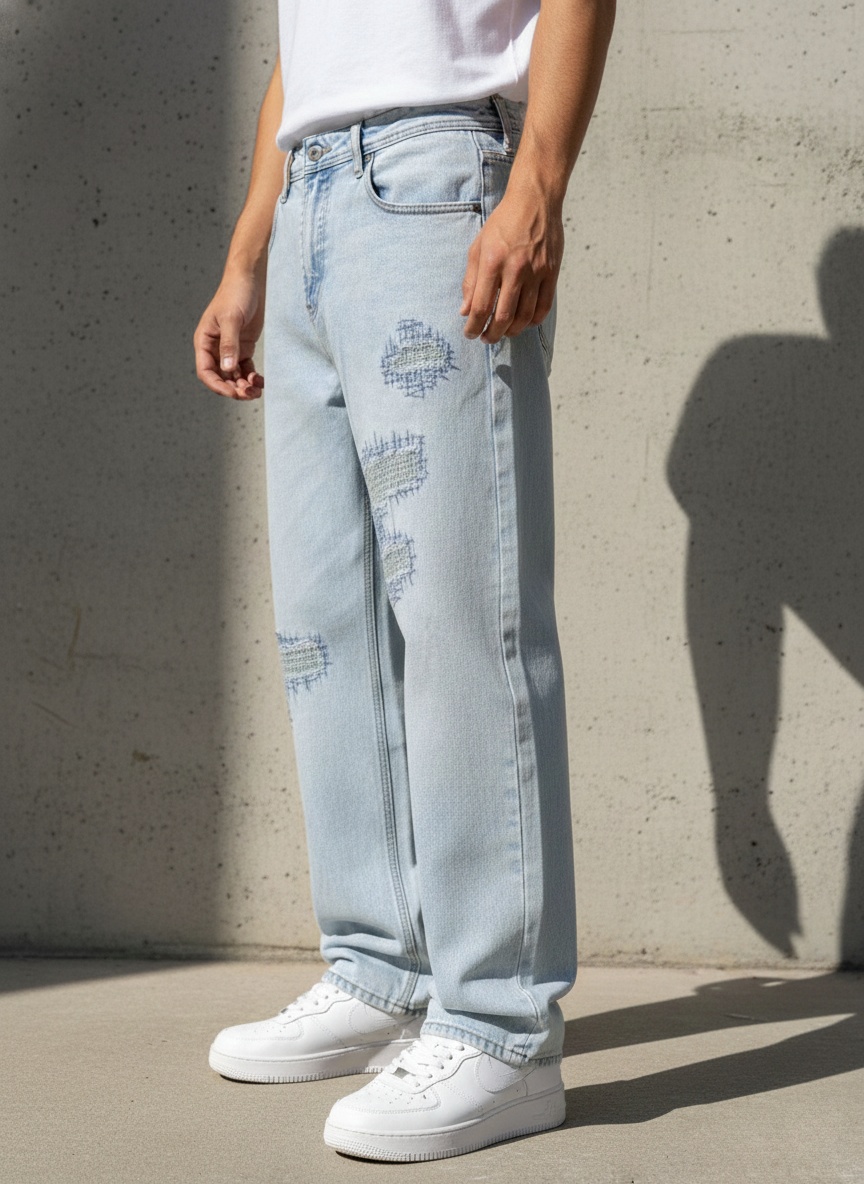 Pantalones baggy para hombres FUNK, pantalon rasgados de mezclilla. Pantalon, vaqueros de caballeros, varones