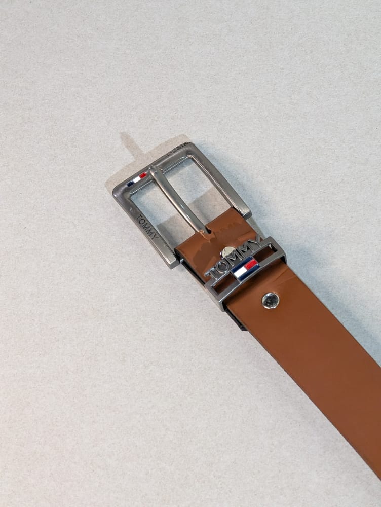 Fajas para hombres Tommy Hilfilger de cuero, cuero 100% natural, cinturones cafés, marrón