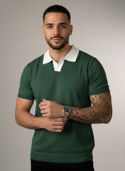 Funk Camisa estilo polo para hombres camisa de granaje, old money sport