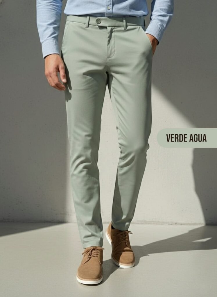 Pantalón chino MORELLI de vestir para hombres, corte narrow fit (similar al slim fit), strech, pantalones chinos