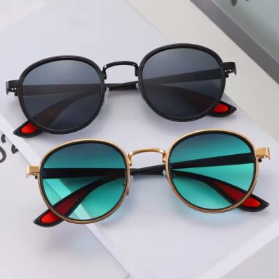Gafas de sol redondas de tendencia Vintage para mujer y hombre, gafas de sol de diseñador de marca, gafas de sol para pescar y conducir, gafas protectoras UV400 para hombre y mujer