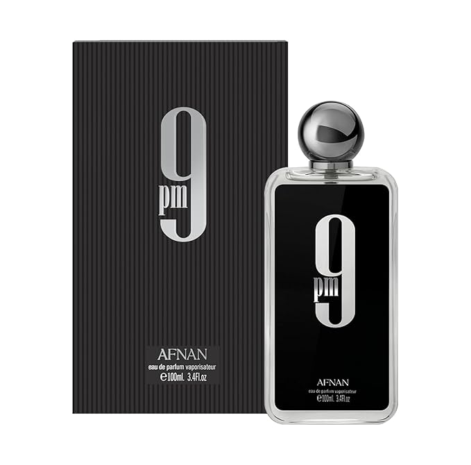 Afnan 9 PM para hombres Eau De Parfum, 3.4 onzas líquidas. Onz, perfumes fragancias