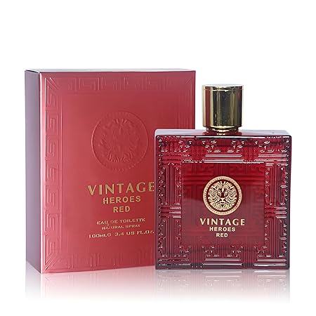 Eau De Parfume Colonia para hombre Natural Spray Vintage Heroes Perfume rojo con aroma afrutado cálido y floral, 3.4 onzas líquidas de fragancia de larga duración